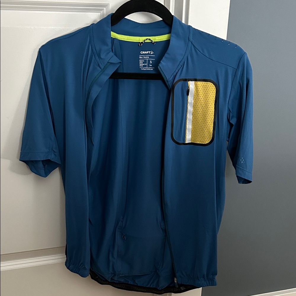 Craft Blue and Yellow Cycling Top